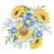Farmhouse Sunflowers Bouquet Fabric Panel - ineedfabric.com