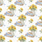 Farmhouse Sunflowers on Lace Fabric - White - ineedfabric.com