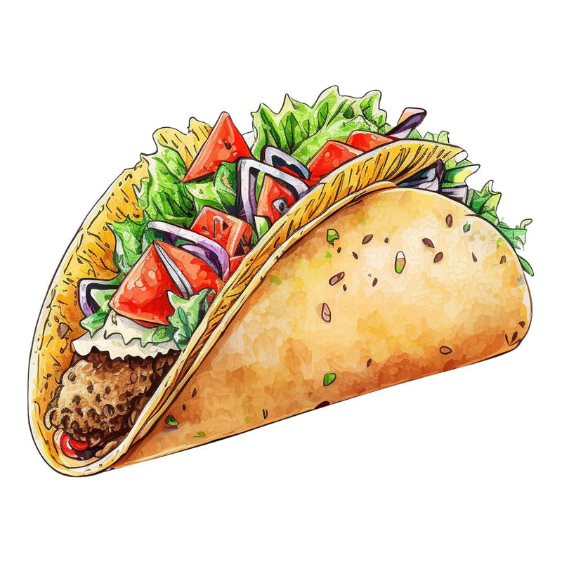 Fast Food Taco Fabric Panel - ineedfabric.com