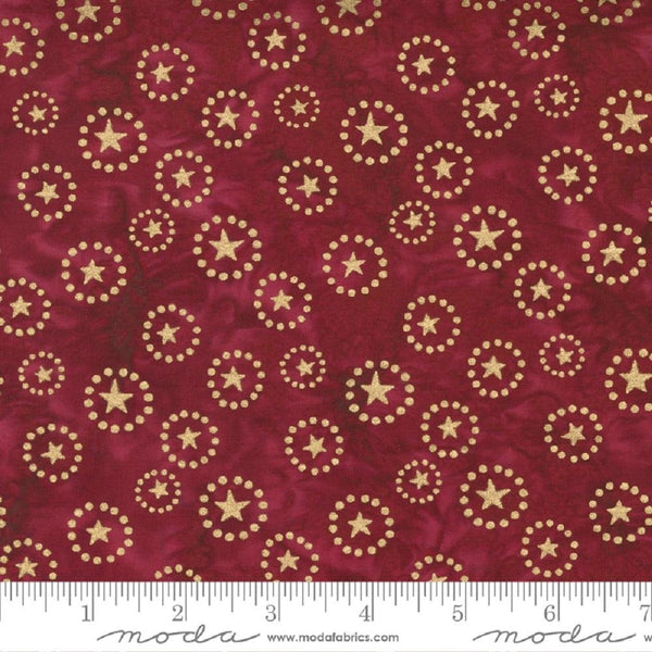 Felicity Batiks, Christmas Star Fabric - Metallic Burgundy - ineedfabric.com