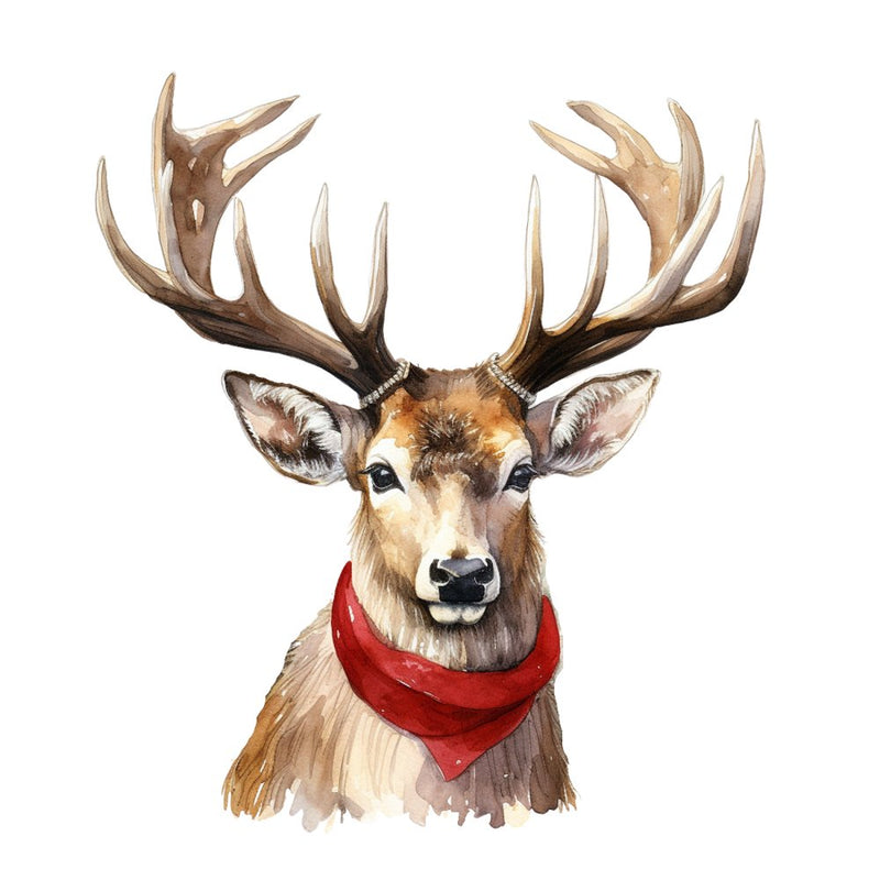 Festive Buck with Red Bandana Fabric Panel - ineedfabric.com