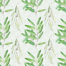 Fields of Eucalyptus Stripes Fabric - White - ineedfabric.com