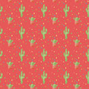 Fiesta! Cactus Allover Fabric - Red - ineedfabric.com