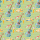 Fiesta! Music Fabric - Green - ineedfabric.com