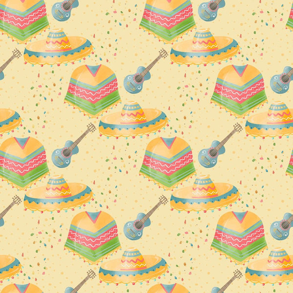 Fiesta! Music Fabric - Tan - ineedfabric.com