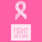 Fight Like A Girl Ribbon Fabric Panel - Pink - ineedfabric.com