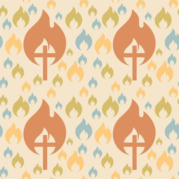 Fire From The Cross Fabric - Tan - ineedfabric.com