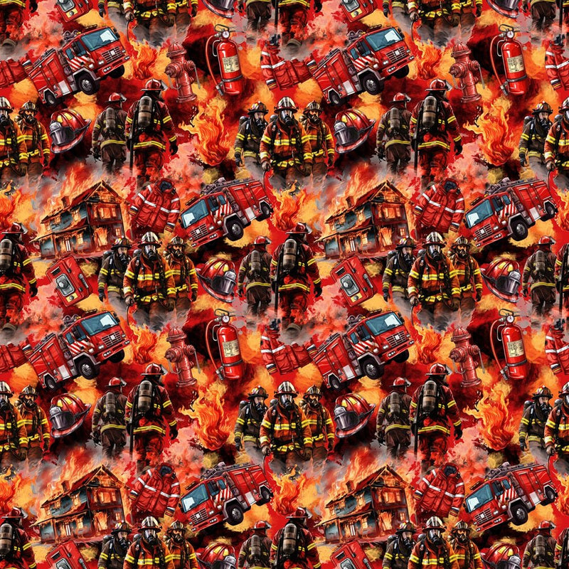 Firefighter & Fire Truck Fabric - ineedfabric.com