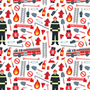 Fireman With Equipment Fabric - White - ineedfabric.com