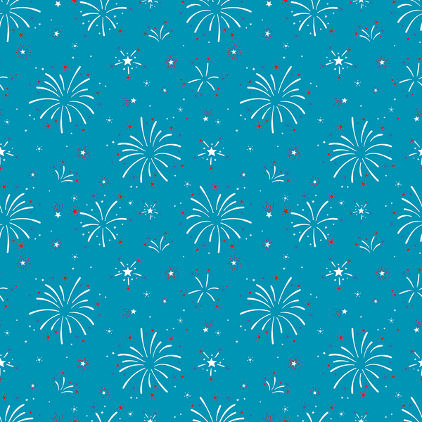 Fireworks & Stars - Cerulean Blue - ineedfabric.com