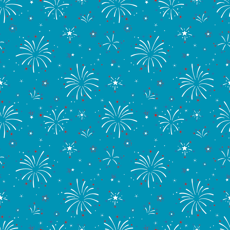 Fireworks & Stars - Cerulean Blue - ineedfabric.com