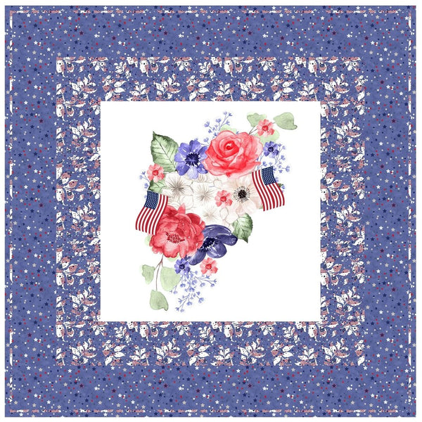 Flags and Flowers Wall Hanging 42" x 42" - ineedfabric.com