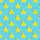 Floating Rubber Ducks Fabric - Blue - ineedfabric.com