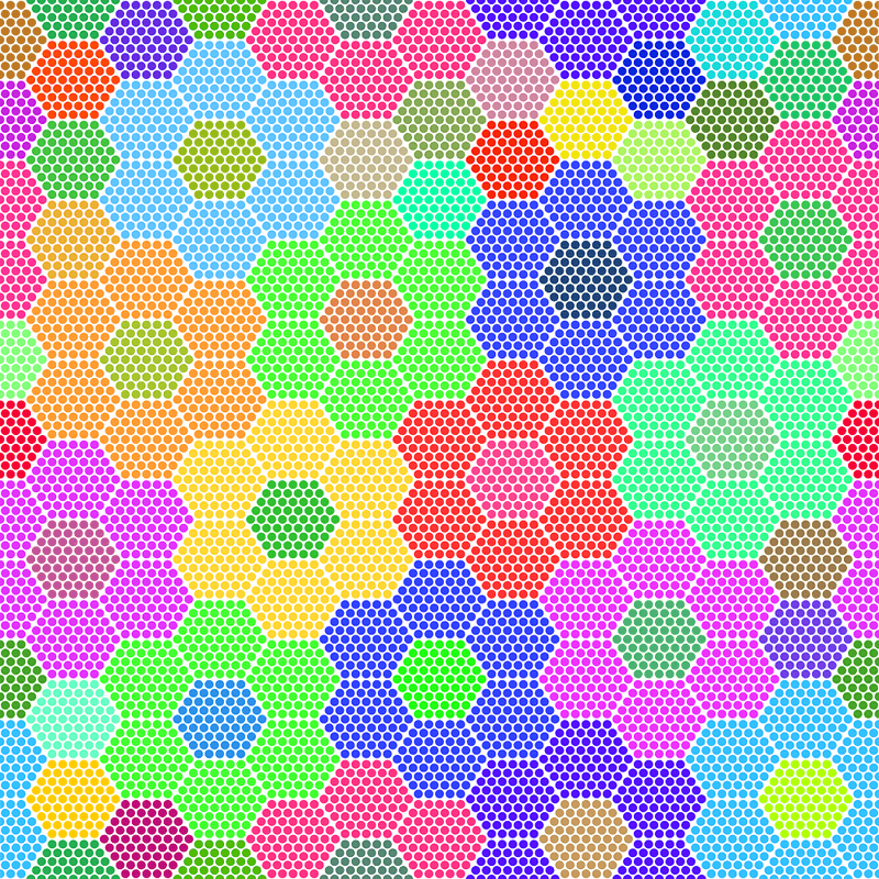 Floral Abstract Hexagon Dots Fabric - ineedfabric.com