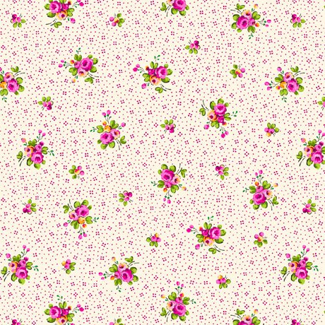 Floral Cache Rose & Dots Fabric - ineedfabric.com