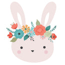 Floral Crown Bunny Fabric Panel - ineedfabric.com