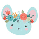 Floral Crown Mouse Fabric Panel - ineedfabric.com