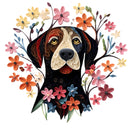Floral Dogs 22 Fabric Panel - ineedfabric.com