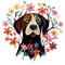 Floral Dogs 22 Fabric Panel - ineedfabric.com