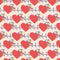 Floral EKG Hearts Fabric - Pink - ineedfabric.com