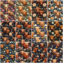 Floral Highland Cows Fabric Collection - 1/2 Yard Bundle - ineedfabric.com