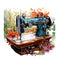 Floral Sewing Machine Vibrant Fabric Panel - ineedfabric.com