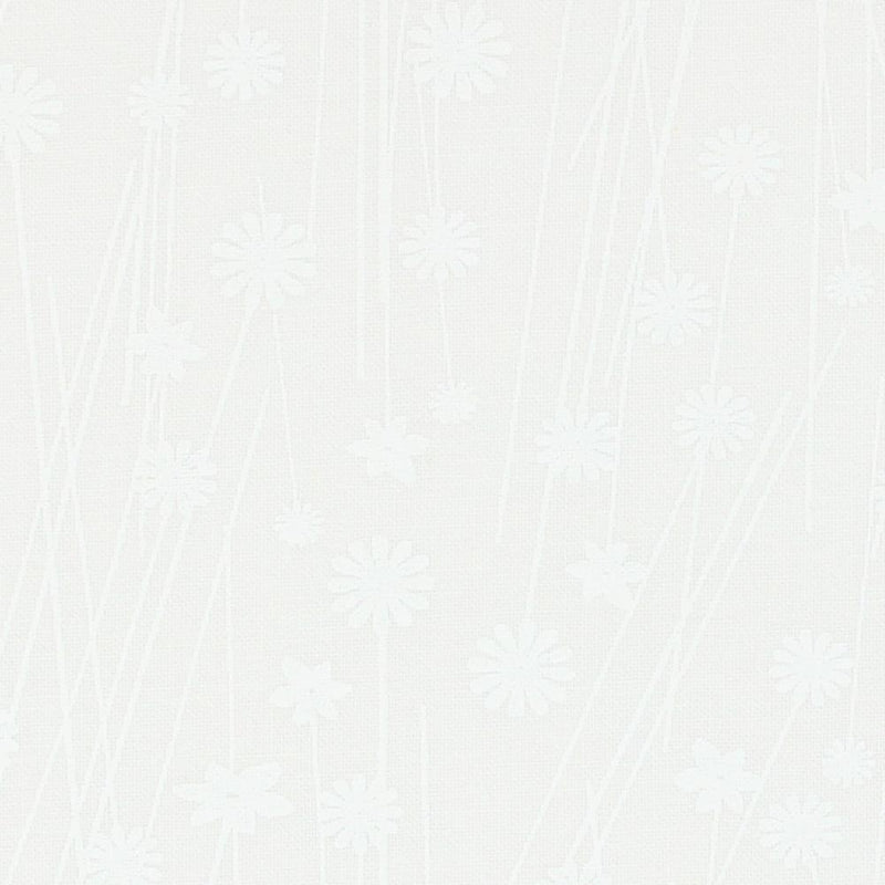 Floral Stripes Tone on Tone Fabric - White on White - ineedfabric.com