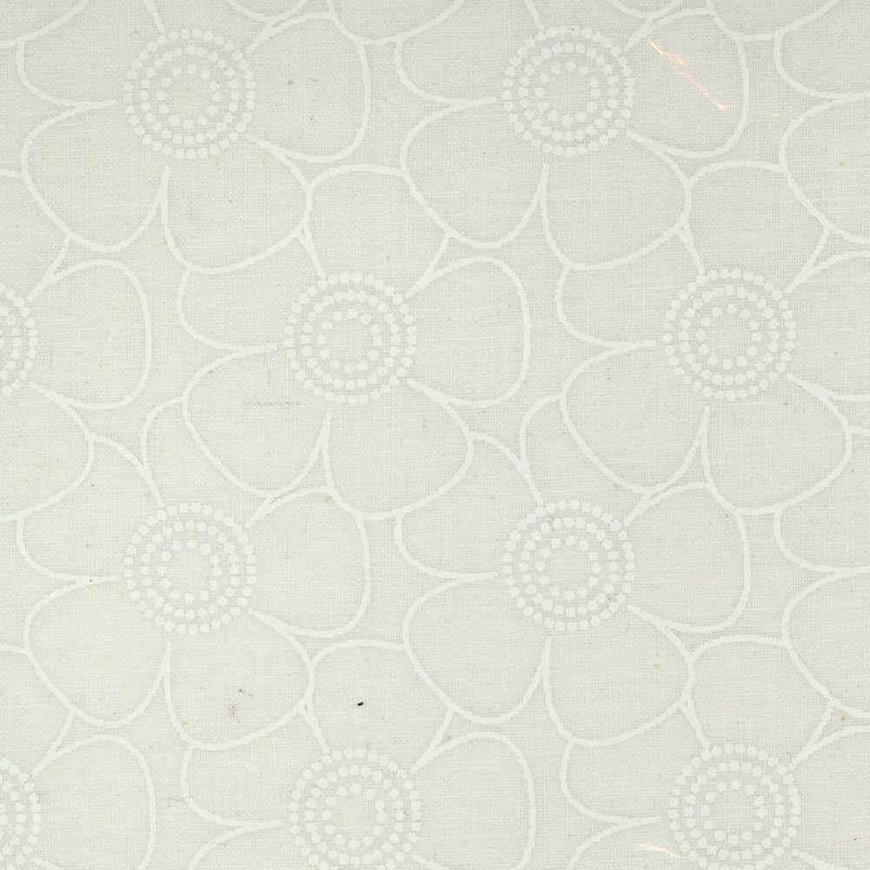 Floral Tone on Tone Fabric - White On White - ineedfabric.com