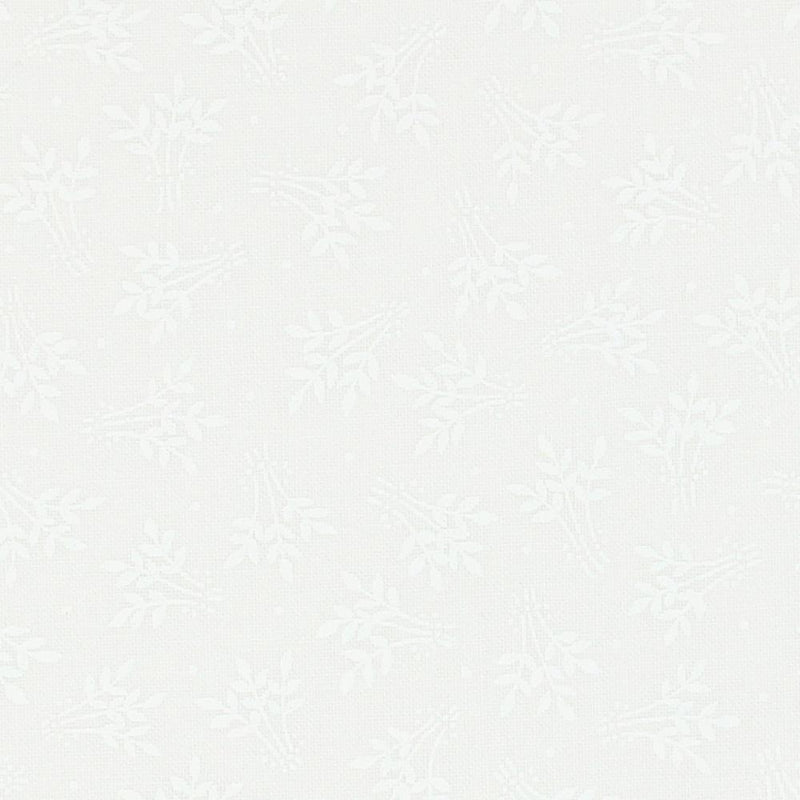 Floral Tone on Tone Fabric - White on White - ineedfabric.com