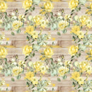 Florals & Wood Planks Pattern 1 Fabric - ineedfabric.com