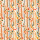 Florals & Wood Planks Pattern 2 Fabric - ineedfabric.com