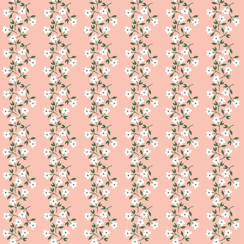Flower Market Garland Fabric - Pink - ineedfabric.com