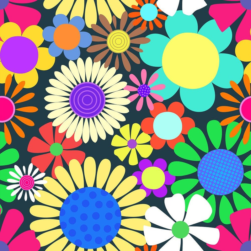 Flower Power 8 Fabric - ineedfabric.com