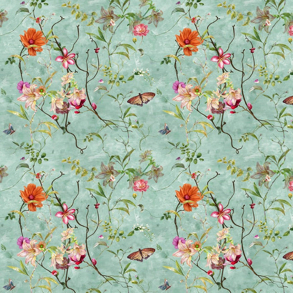 Flowers & Butterflies Painting Fabric - ineedfabric.com