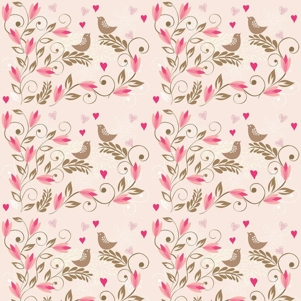 Flowers, Vines, and Birds Fabric - ineedfabric.com