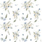 Fluffy Animals on the Farm Floral Bouquet Fabric - White - ineedfabric.com