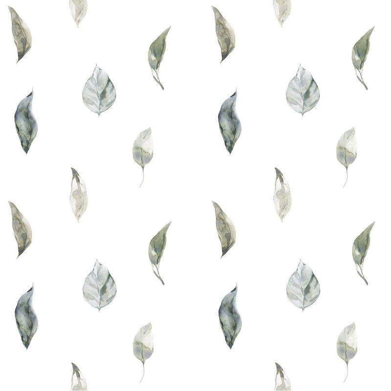 Fluffy Animals on the Farm Leaves Fabric - White - ineedfabric.com