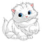 Fluffy Kitten Fabric Panel - White - ineedfabric.com