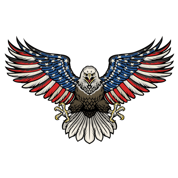 Flying American Bald Eagle Fabric Panel - ineedfabric.com