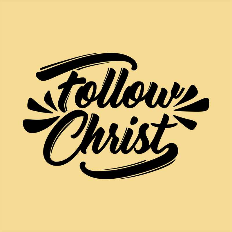 Follow Christ Fabric Panel - Yellow - ineedfabric.com