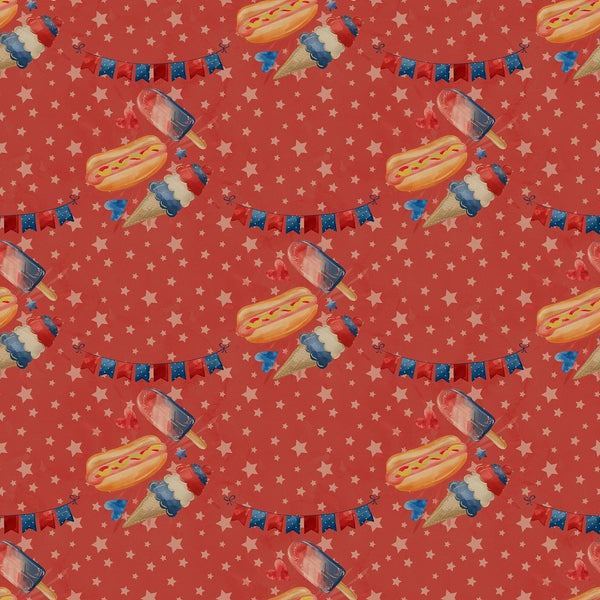 Food & Fun Fabric - Red - ineedfabric.com