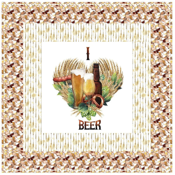 For the Love of Beer Wall Hanging 42" x 42" - ineedfabric.com