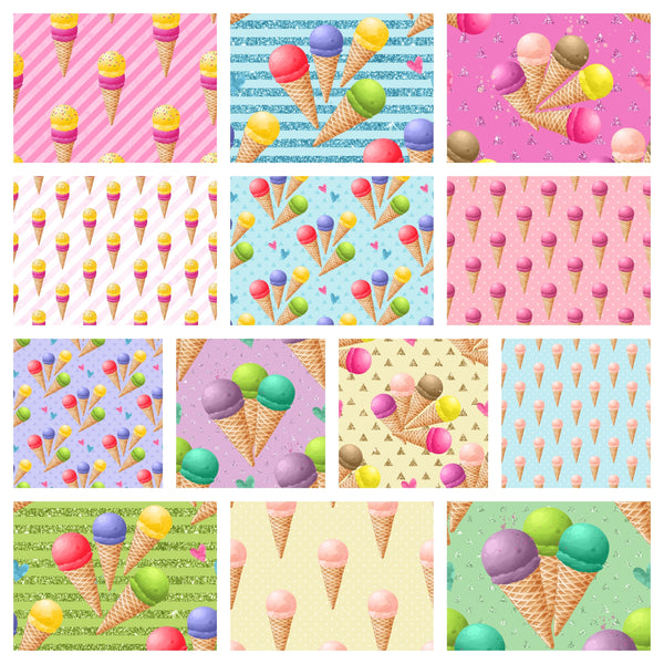 For The Love of Ice Cream Fabric Bundle - 1 Yard Bundle - ineedfabric.com