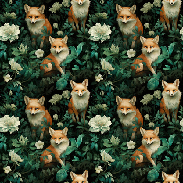 Fox's In The Forest Fabric - ineedfabric.com