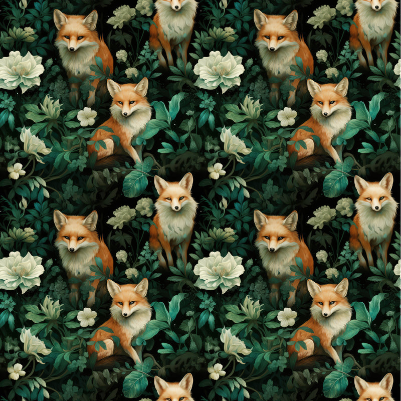 Fox's In The Forest Fabric - ineedfabric.com