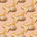 Fresh Baguettes on Vertical Striped Fabric - Cream - ineedfabric.com