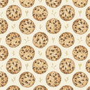 Fresh Baked Chocolate Chip Cookies Fabric - Tan - ineedfabric.com