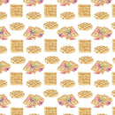 Fresh Berries & Waffles Fabric - White - ineedfabric.com