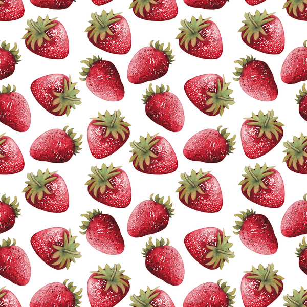 Fresh Strawberries Fabric - ineedfabric.com