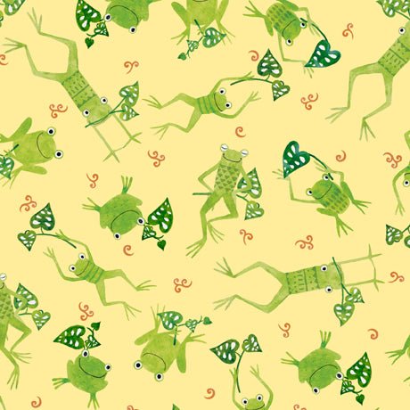 Frogs & Fronds Frogs Fabric - ineedfabric.com